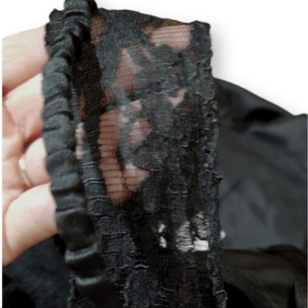 White House Black Market Black Lace Overlay A-Line Dress Shoulder Cockta… - Picture 7 of 12
